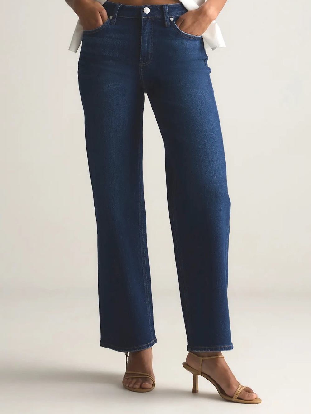 Quince Women's Straight Leg Jeans in Dark Indigo